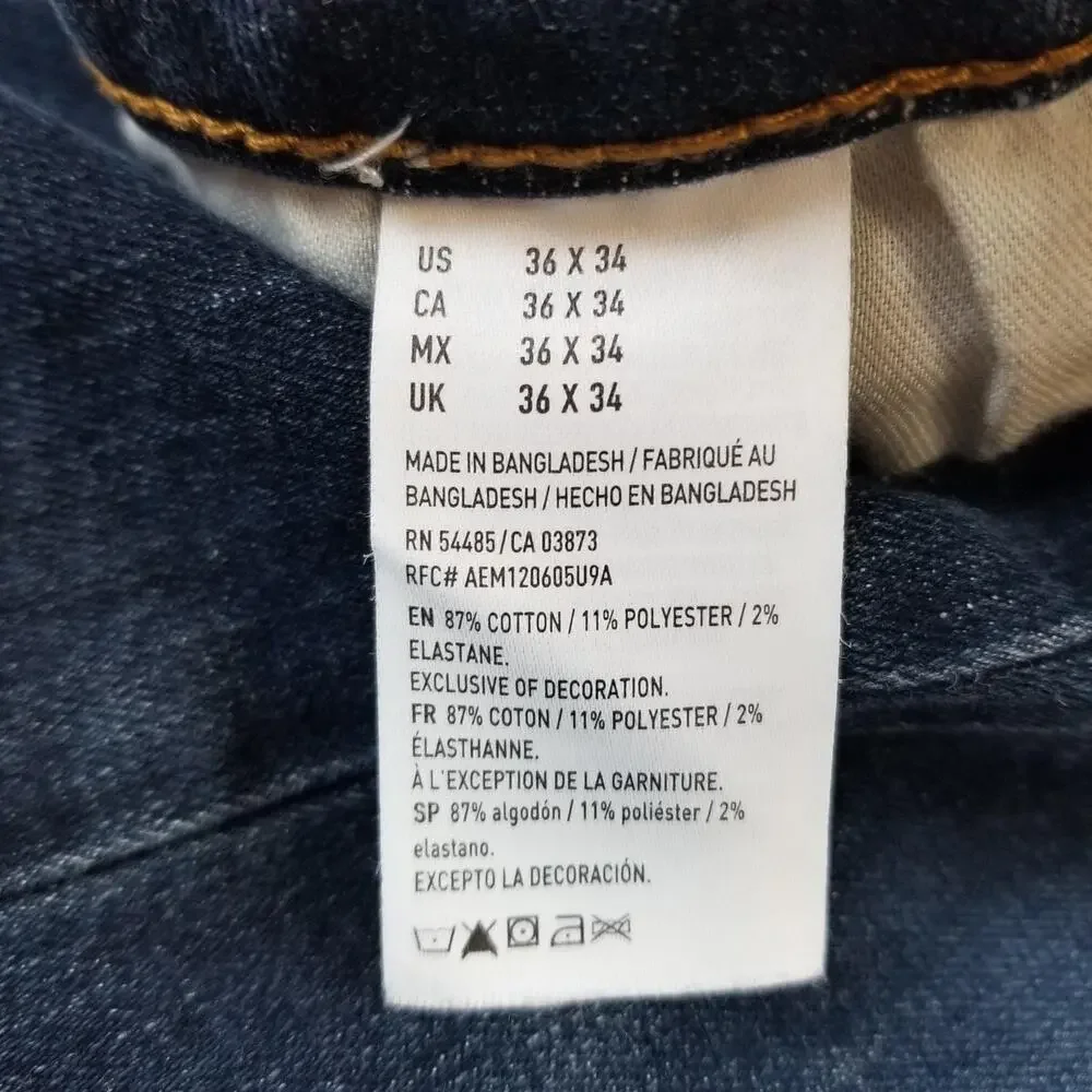 American Eagle Outfitters Original Boot Jeans Mens 36x34 Blue Extreme Flex Denim